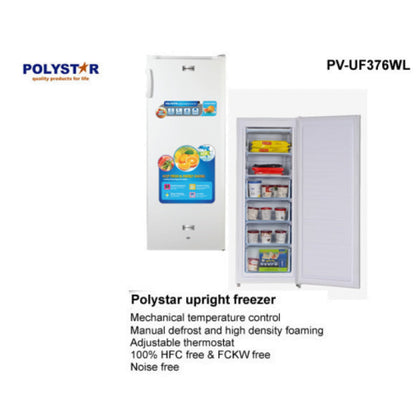 Polystar Upright Freezer With 6 Steps |PV-UF376WL